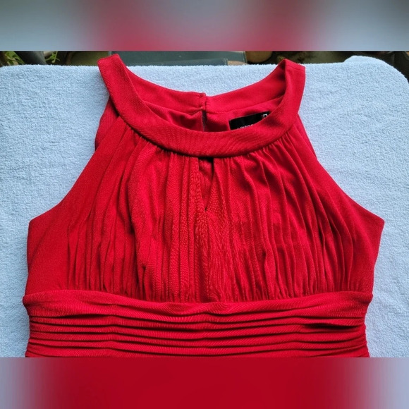 Laura Petites Red Sleeveless Midi Dress Size 14 side zipper - Picture 7 of 11